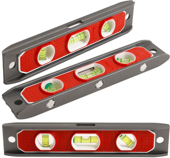 BATO Torpedo vaterpas 9 tommer 225mm aluminium med 3x ultra kraftige magneter. vaterpas